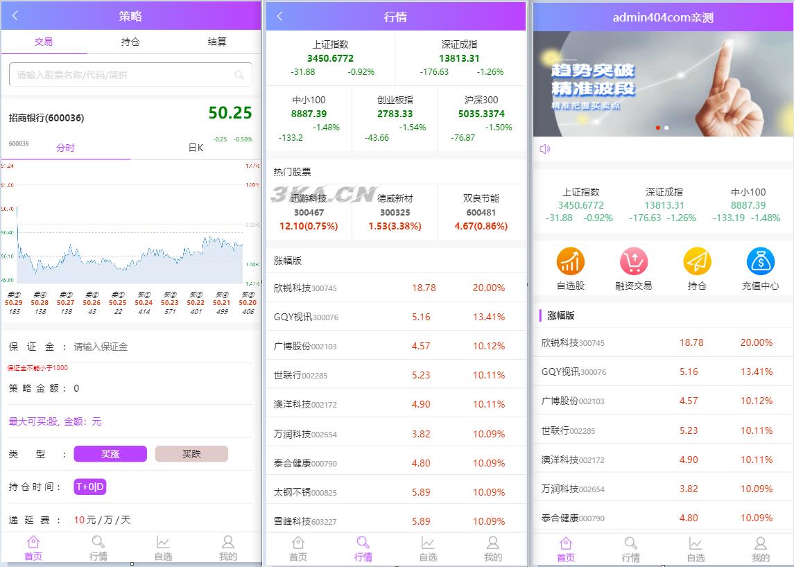 最新单手机版双融/金融系统 带静态推广官网